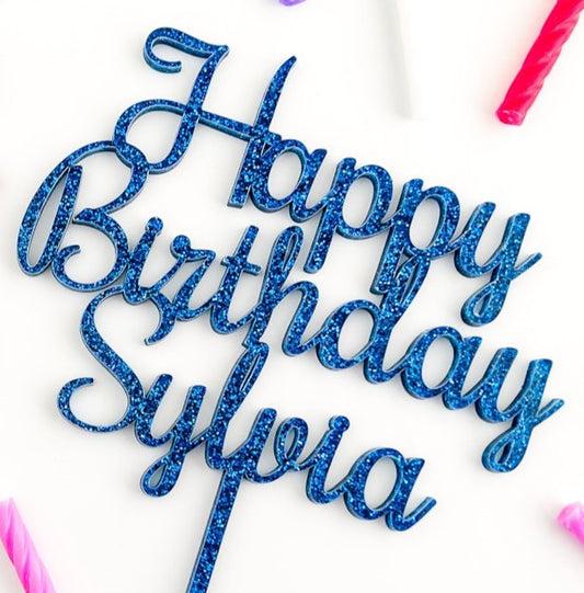 Personalized Happy Birthday - Cake Topper