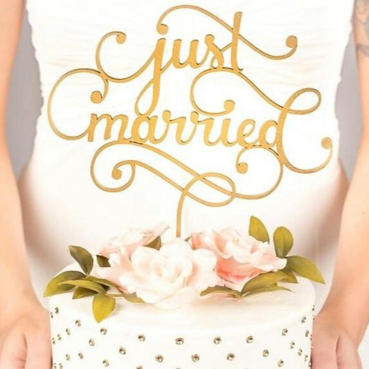 Just Married - Cake Topper