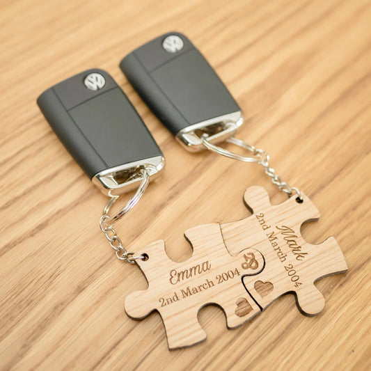 Couple Jigsaw Key Chains